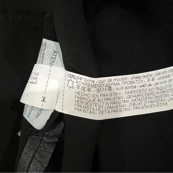 Brand New with tags Zara Black Long 100% Sheep Leather Jacket in size Large - Picture 7 of 11